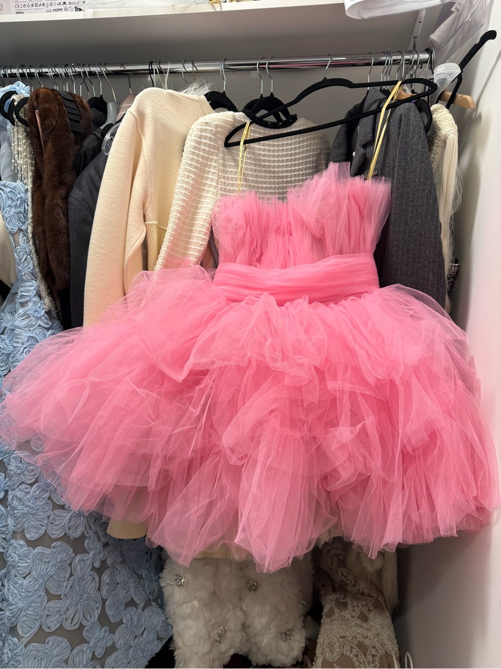 Bronx and Banco Pink Tulle Mini Dress